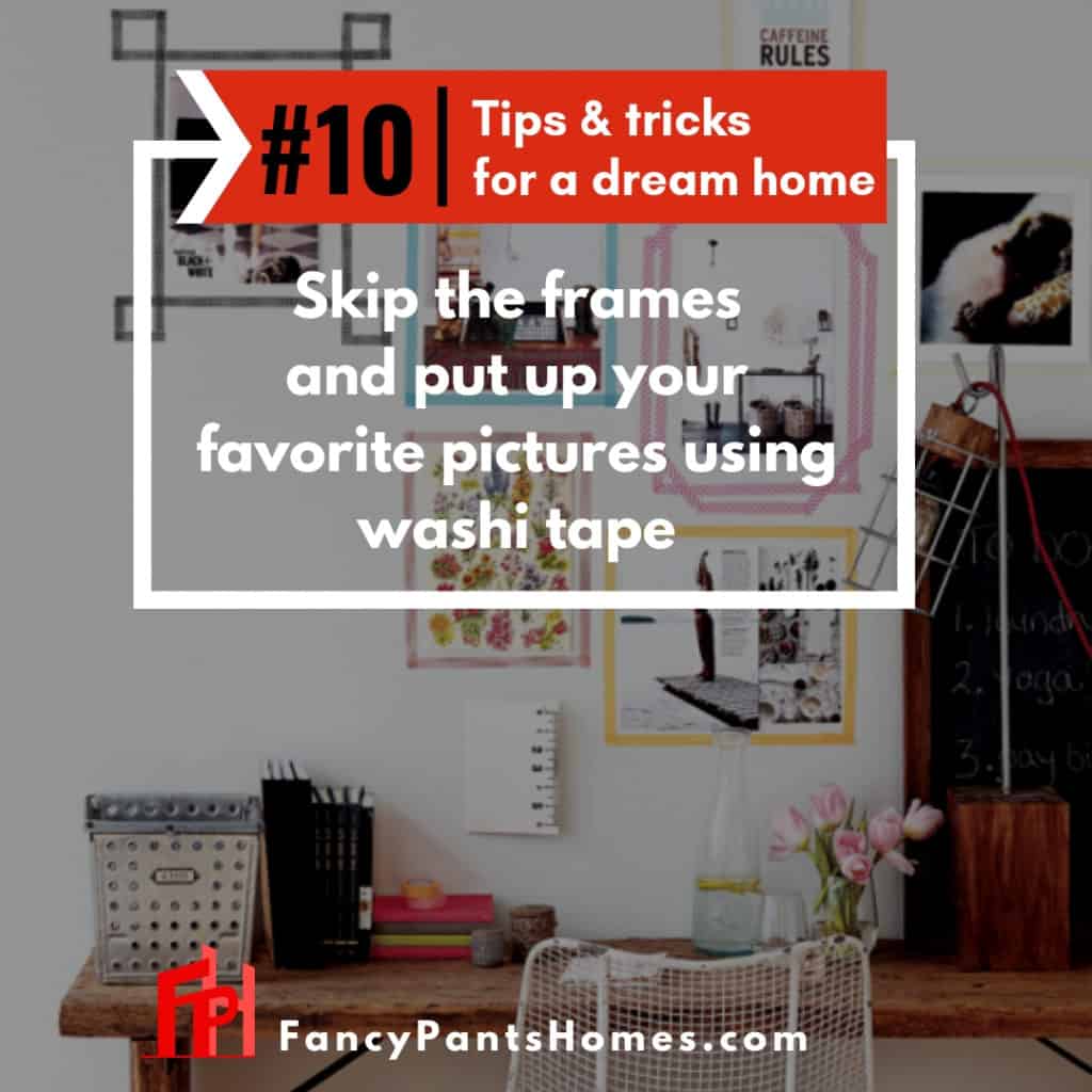 Home decor hack use washi tape instead of photo frames