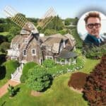 Robert Downey Jr house, with a windmill on top and surrounded by greenery