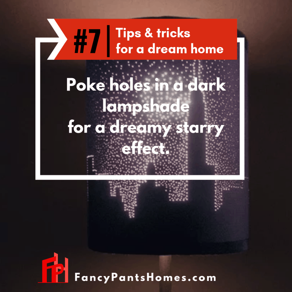 home decor hack poke holes in a lampshade