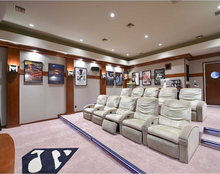 Shaquille O'Neal's private home theater in his Orlando home