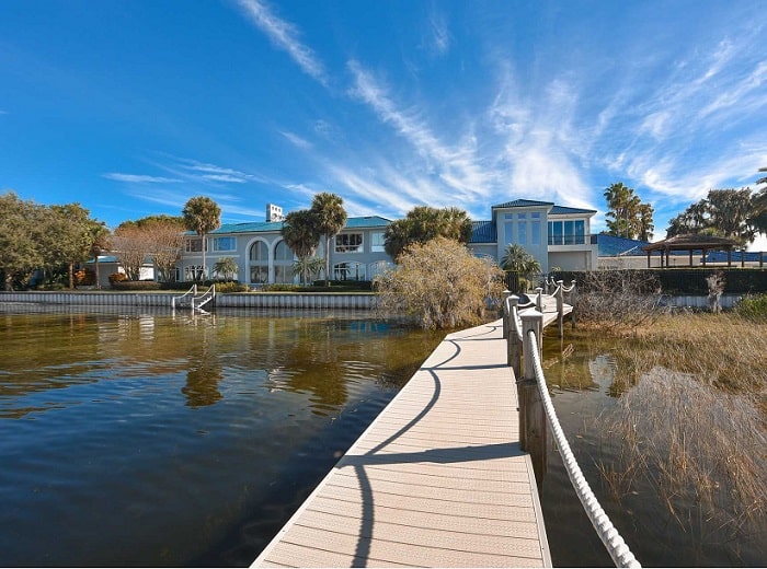 The private pier over Lake Butler leading to Shaquille O'Neal's house