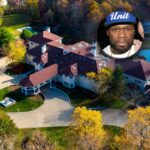 aerial view of 50 Cent's house in Farmington, Connecticut, previously owned by Mike Tyson