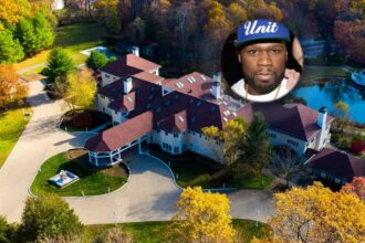 aerial view of 50 Cent's house in Farmington, Connecticut, previously owned by Mike Tyson