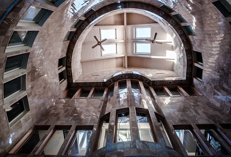 ceiling and skylights inside 50 Cent's House in Connecticut