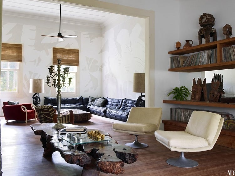 lenny kravitz's house interiors in brazil: living room