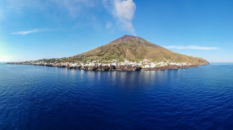 the stromboli island in sicily