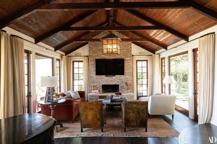 john stamos house living room