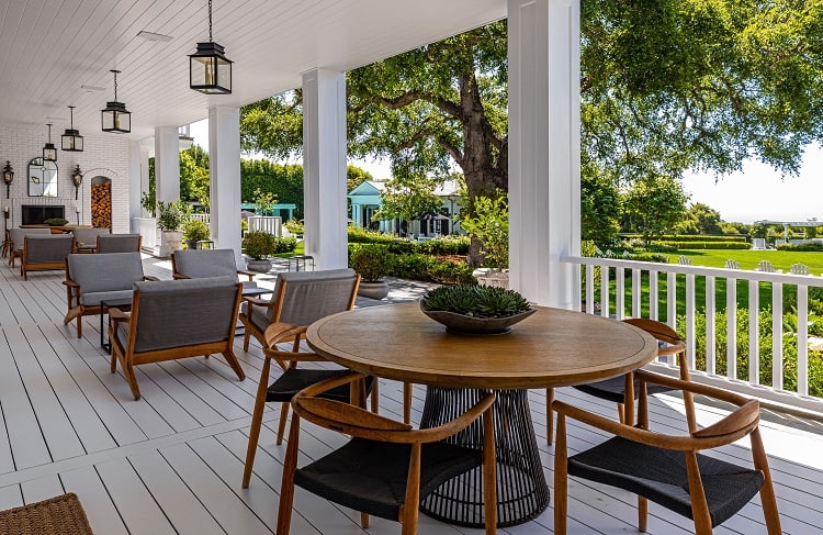 outdoor terrace with seating