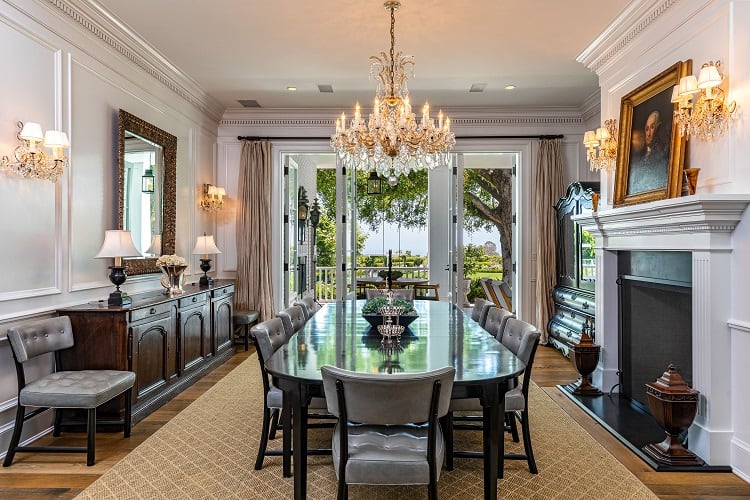 rob lowe house in montecito california dining room