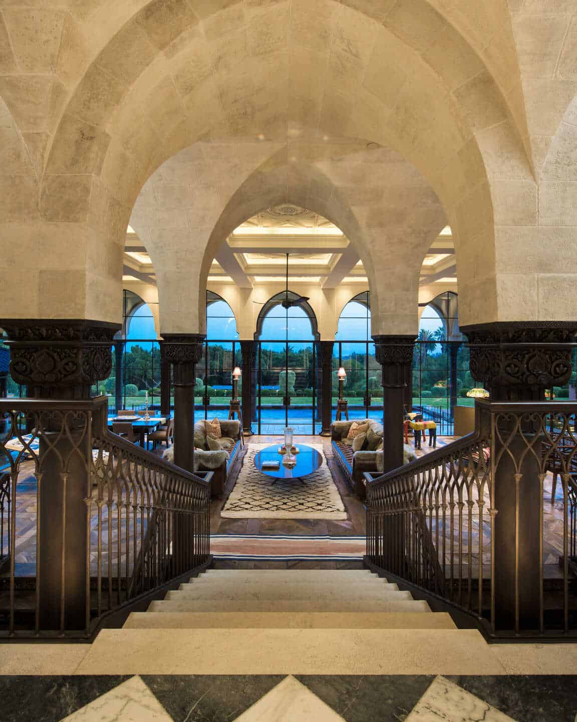 staircase inside Ellen DeGeneres' new house in Montecito, Calif. 