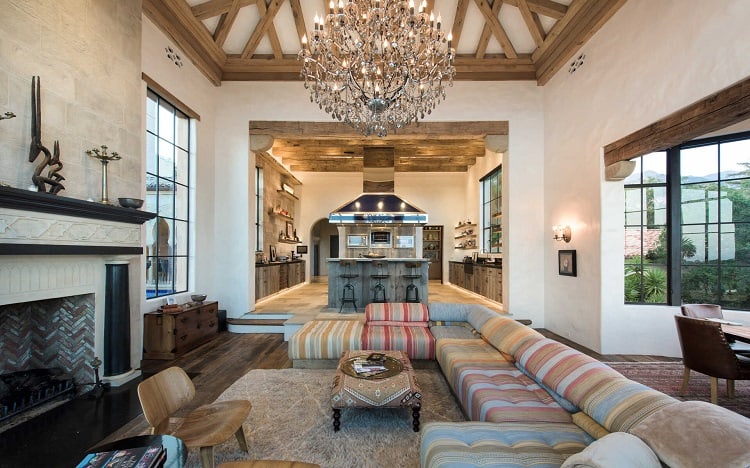 living room inside Ellen DeGeneres' new house in Montecito, Calif. 