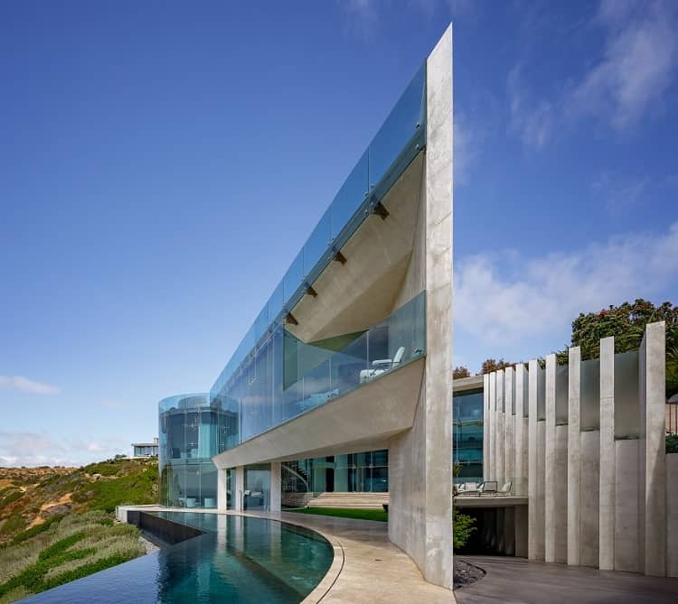 exterior view of Alicia Keys' house, known as the Razor House