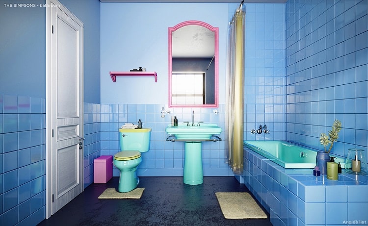 Bathroom inside the Simpsons house - BEFORE
