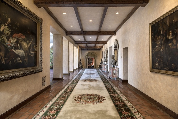 intricate hallway of the beverly house
