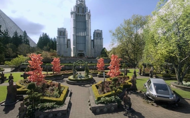 The Suntouch House, with the UBC rose garden in front