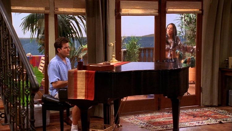 two and a half men charlie's piano