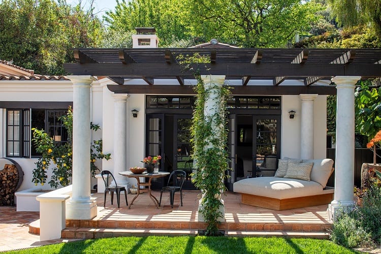 Outdoor area in Kendall Jenner's house in Los Angeles