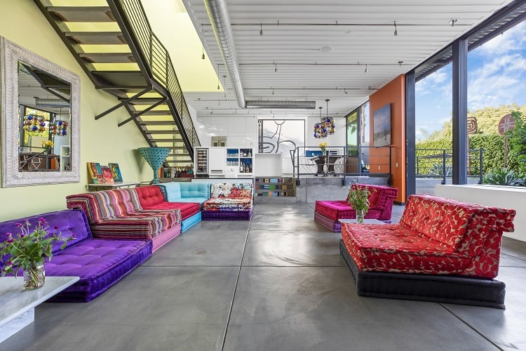 inside an ultra-modern, art-filled home in Venice, CA.