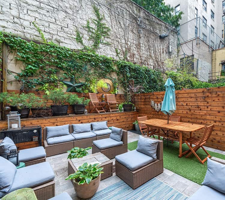 Brooklyn condo with a charming backyard patio.