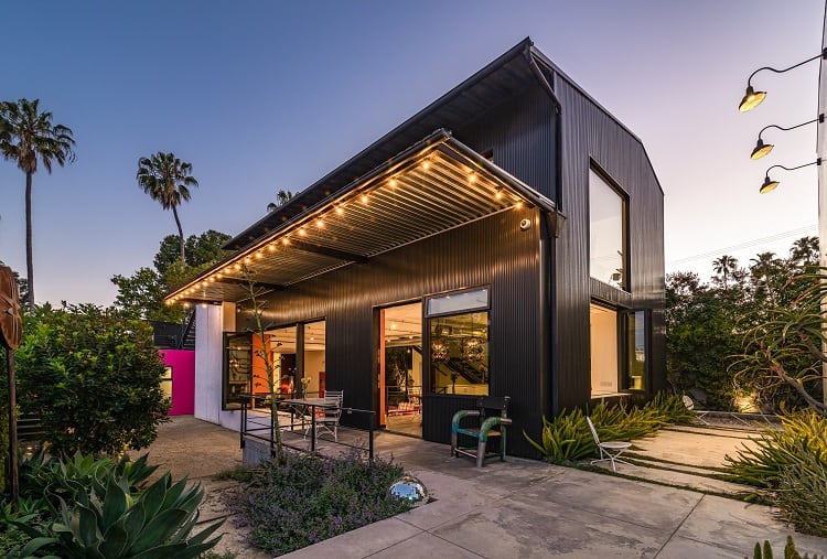 exterior of a warehouse-like home in Venica, CA.