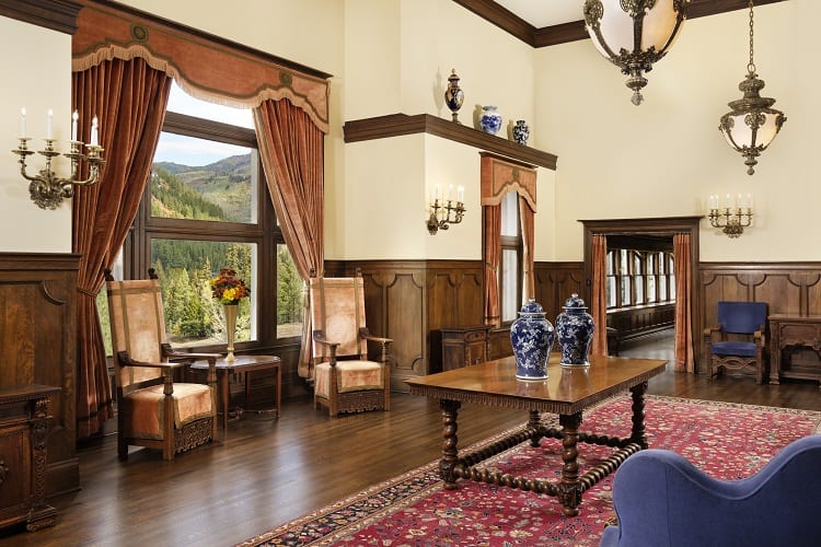 inside the redstone castle in colorado.