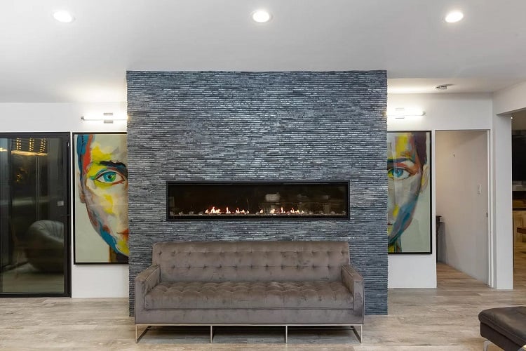 living room of a celebrity rental in malibu. 