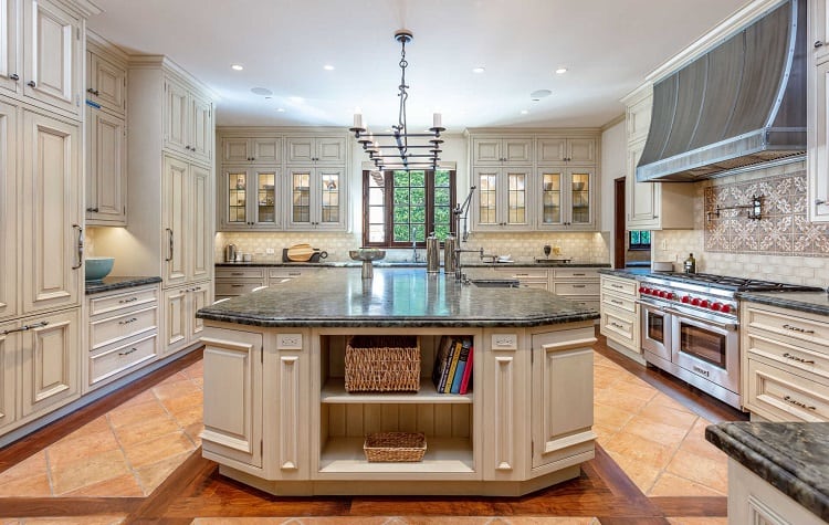 Kitchen of ultra-luxurious villa on N. Roxbury Drive