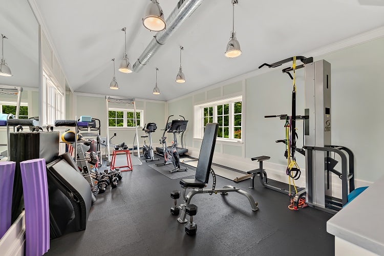 fully equipped gym of a scarsdale house for sale