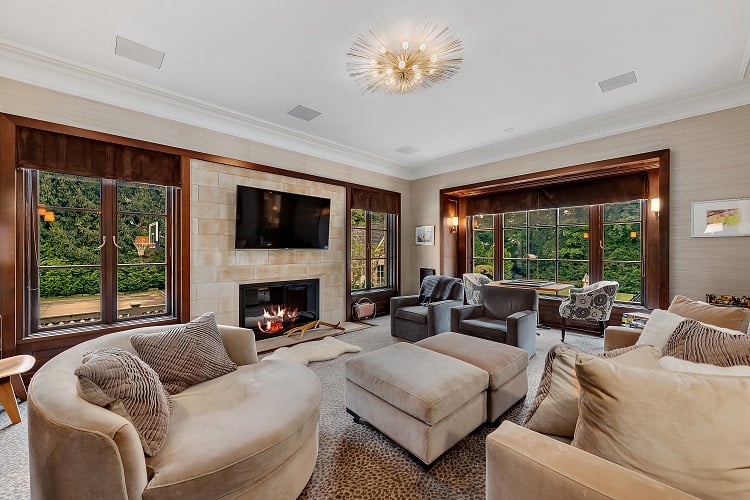 luxury living room of a $9 million house in westchester county