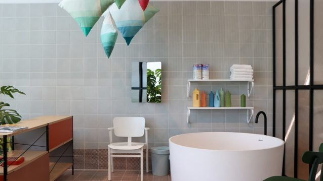 bathroom with a unique design