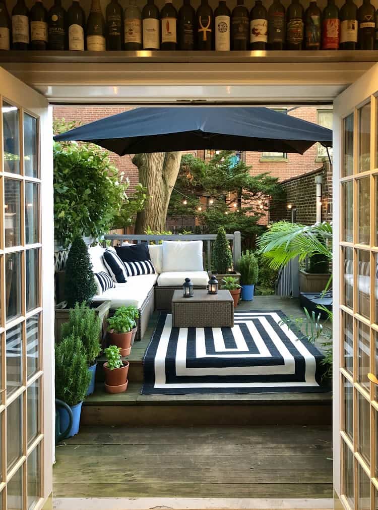 lovely terrace of a pre-war townhouse in Park Slope, Brooklyn