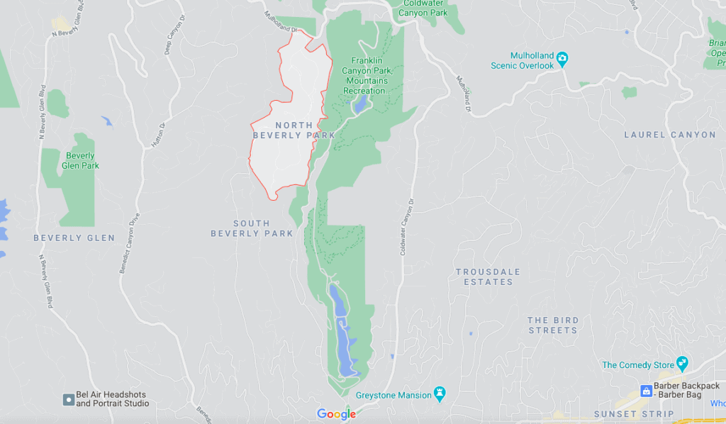 Map of Beverly Park, Los Angeles