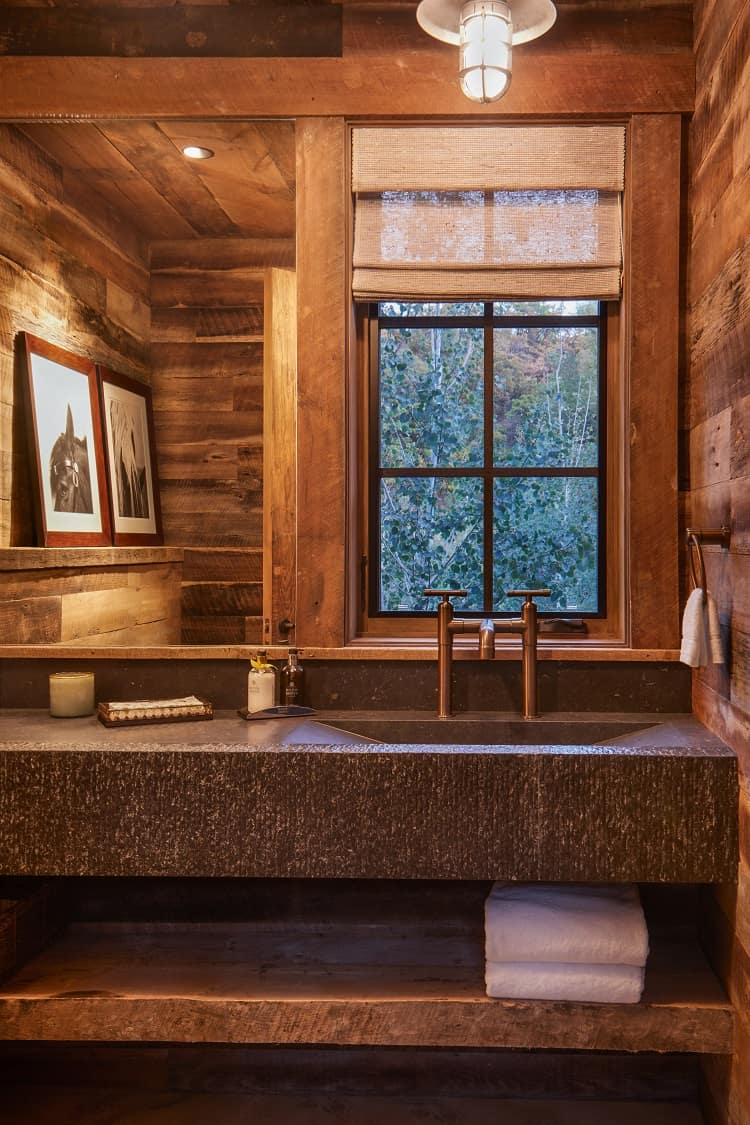 bathroom of a luxury ranch in aspen, colorado