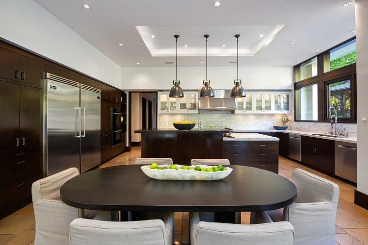 kitchen in Matt Damon's house in Los Angeles, now on the market for $21 million.