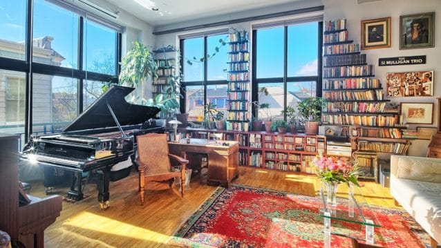 unique apartment in new jersey with walls lined with books