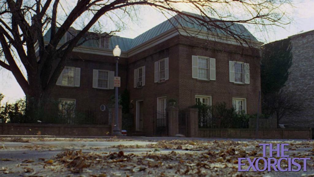 The Exorcist house as featured in the 1973 movie. A fake third story was added because the screenplay required the house to have an attic.