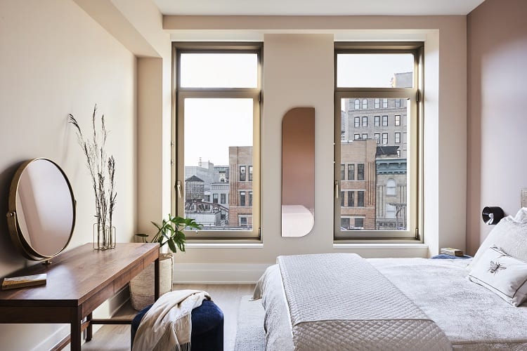 bedroom of a $5.7 million condo at 40 Bleecker in Manhattan, NY