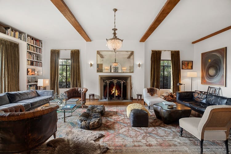 inside actor walton goggins' living room