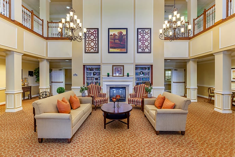 a community living room at Brookdale Westover Hills