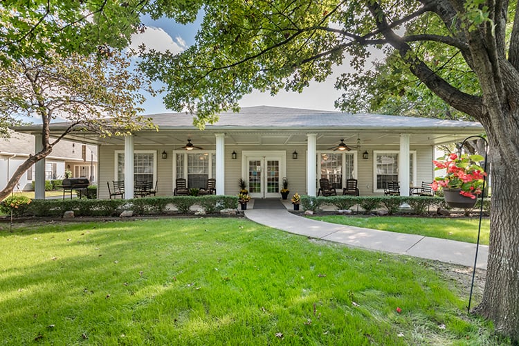 Senior living communities are designed to make life easier for seniors, and offer easy-to-navigate floorplans, outdoor space, and porches.