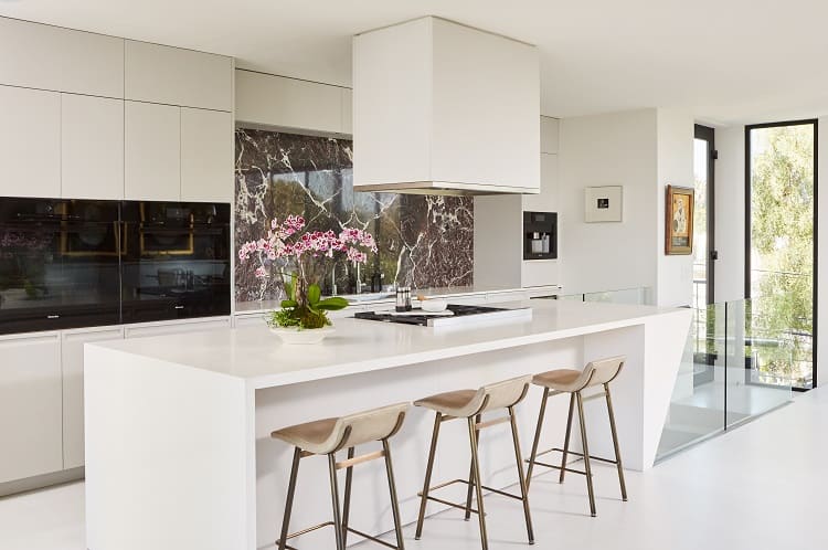 beautiful white kitchen with a modern design