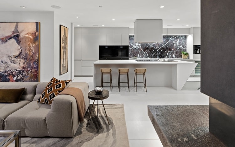 elegant white kitchen in a modern house