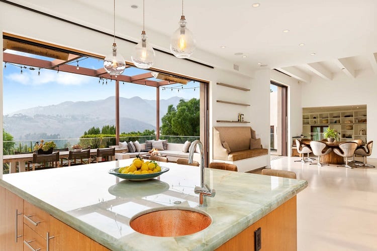 great views of the mountains from the kitchen
