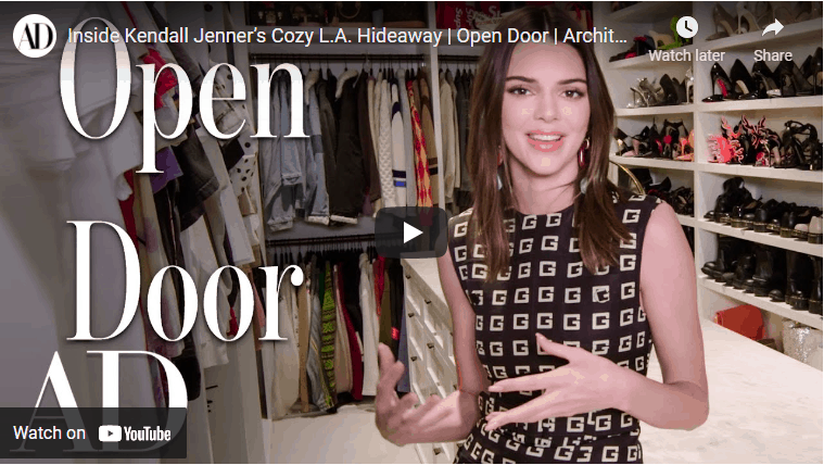 architectural digest tour of Kendall Jenner's house in Los Angeles 