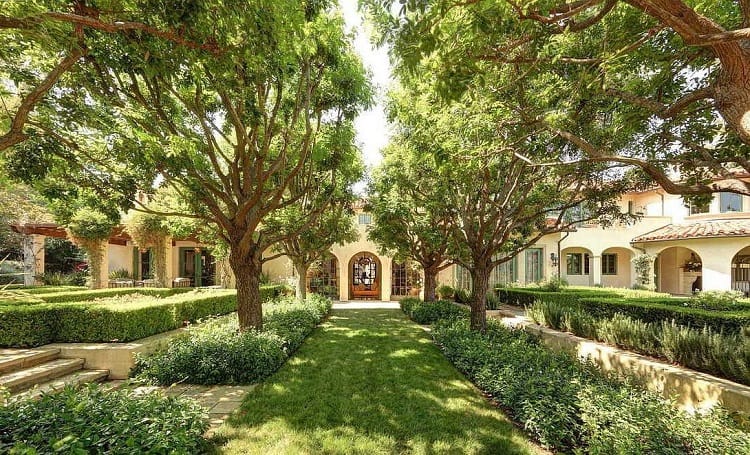 The lush grounds of the action star's Beverly Park manse. 