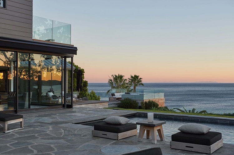 gorgeous ocean view from Courteney Cox's house in Malibu