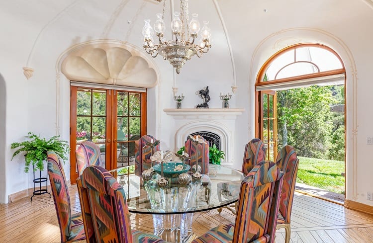 elegant dining room with rustic elements