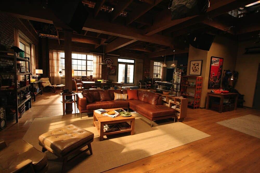 the interiors of the loft from The New Girl TV show