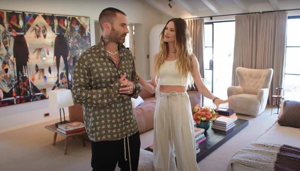 adam levine and wife behati prinsloo in their los angeles home