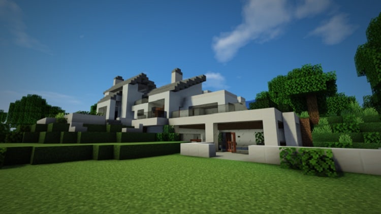 minecraft replica of john wick's house from the movie